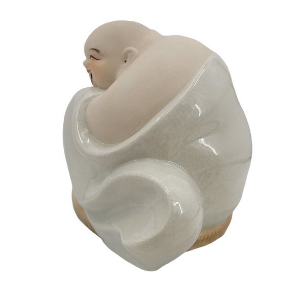 VTG Buddha Happy Wealth Lucky Maitreya Buddha Figurine Signed - Picture 3 of 11